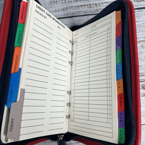 Vintage Mickey Mouse Zip Around Planner Disney Personal Size 90s Y2K - Picture 11 of 16